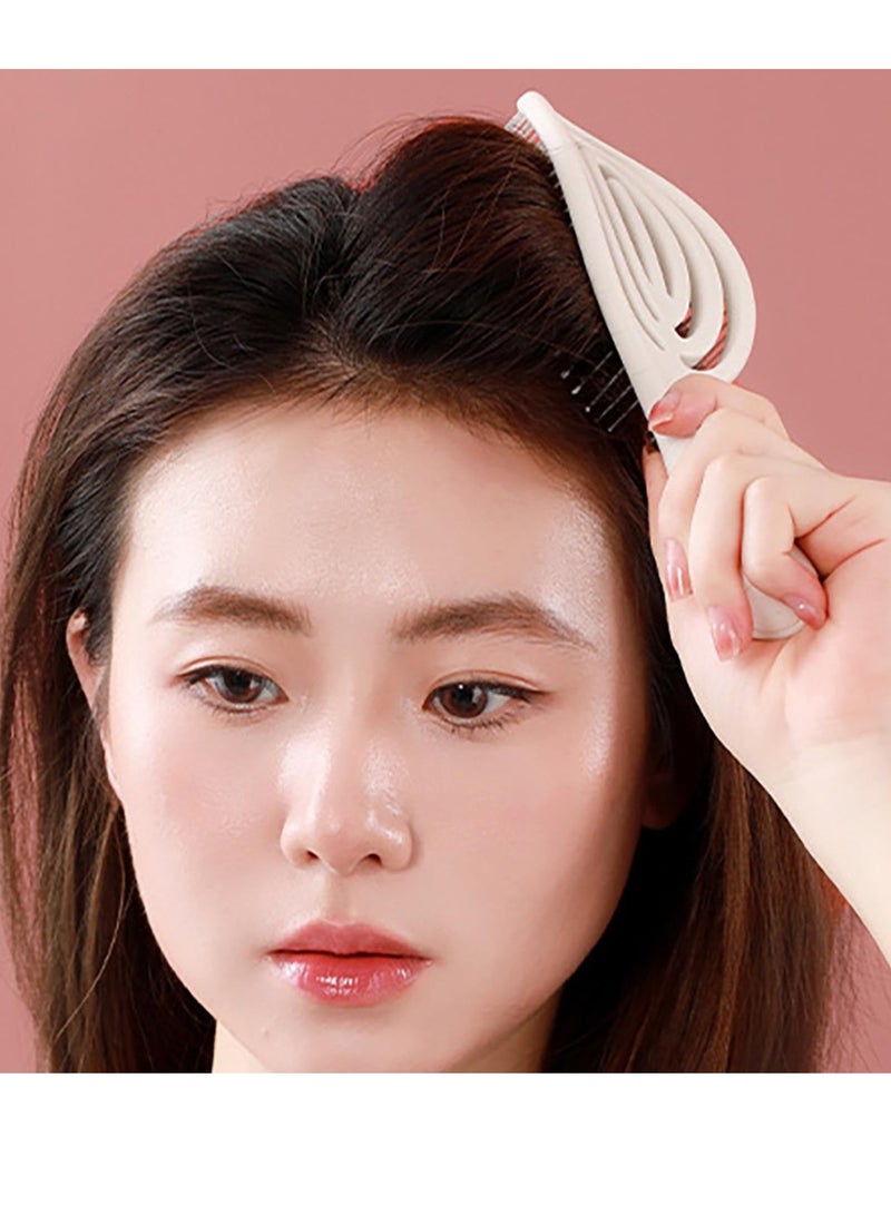 Excefore Curly Hair Brush with Prongs, Hollow Nylon Brush for Wet or Dry Hair, Organic Detangling Brush for Women, Men & Children, Ideal for Combing and Shaping, Perfect for Travel, Hair Salons - Image 4