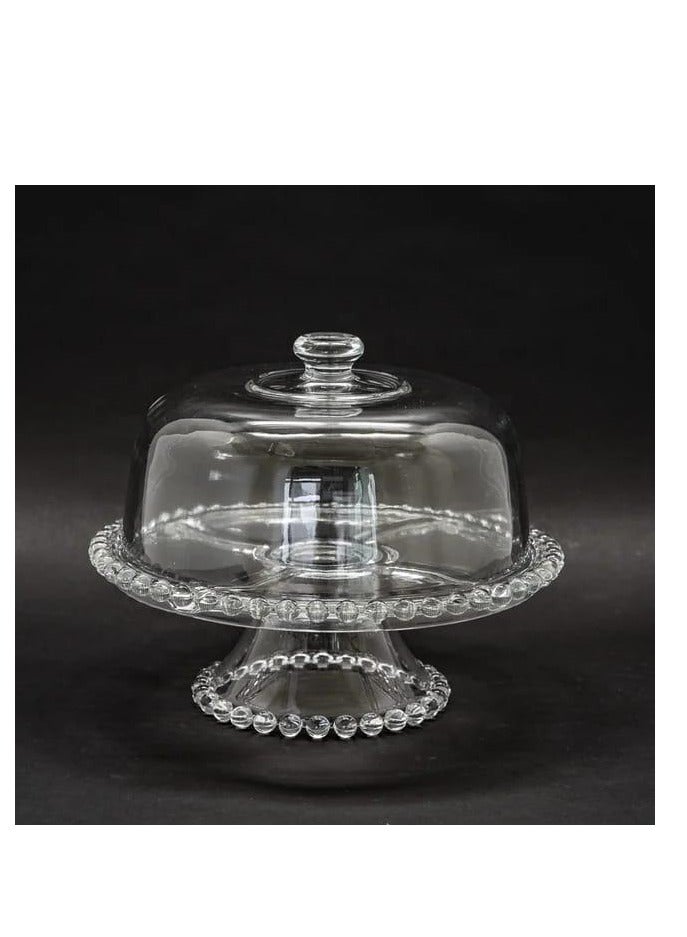 Heavy Glass Cake Stand Cake Holder and Serving Plate for Sweets, Nuts and Fruits - Image 3