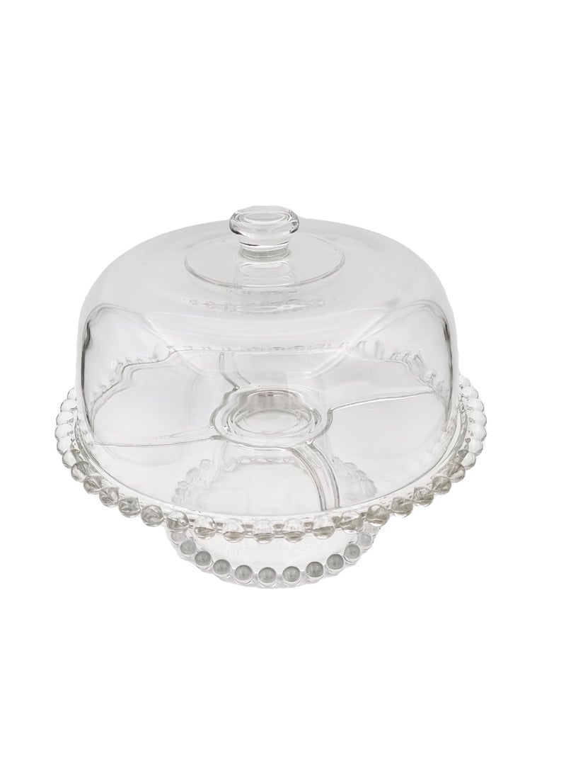 Heavy Glass Cake Stand Cake Holder and Serving Plate for Sweets, Nuts and Fruits - Image 2