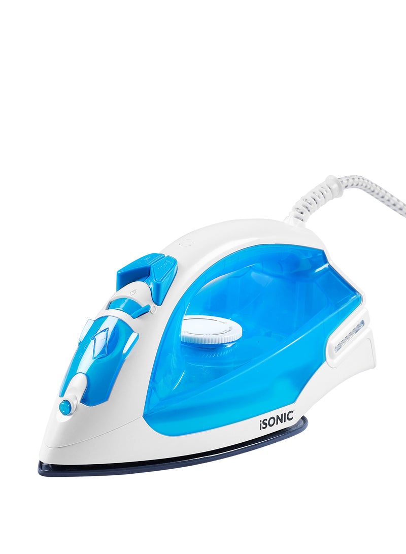 iSONIC مكواة بخار مع قاعدة سيراميك 1200 واط، أزرق - Image 1