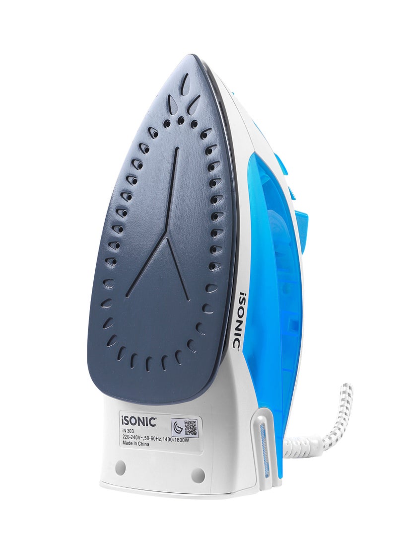 iSONIC مكواة بخار مع قاعدة سيراميك 1200 واط، أزرق - Image 2
