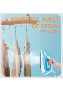 iSONIC Vertical Steam Iron With Ceramic Soleplate And Spray Function 220.0 ml 1200.0 W IN303 Blue/White  - Image 5