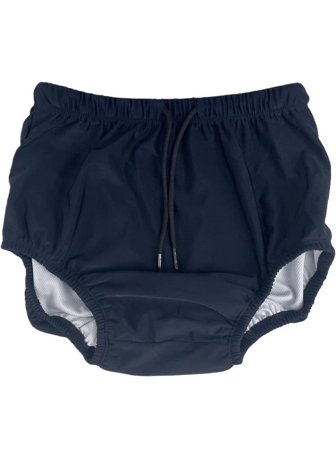 AQX Reusable Adult Swim Diapers Special Needs, Washable Cloth Diapers Leakproof, Swimmers Nappy Trunks Pull Ups for Incontinence Protection Unisex (M, Blue) - Image 1