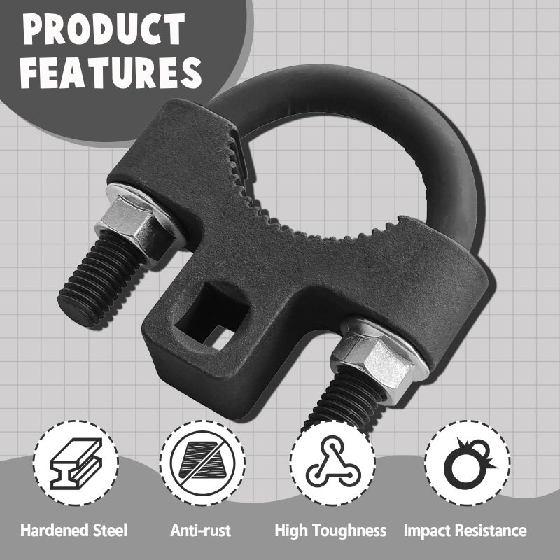 Couslcd Inner Tie Rod Removal Tool,with Non-Slip Teeth for Inner Tie Rod Removal and Installation Inner Tie Rod Tool Inner Tie Rod U-Wrench,3/8" Carbon Steel Inner Low Profile Tool for Car Chassis Rocker - Image 5