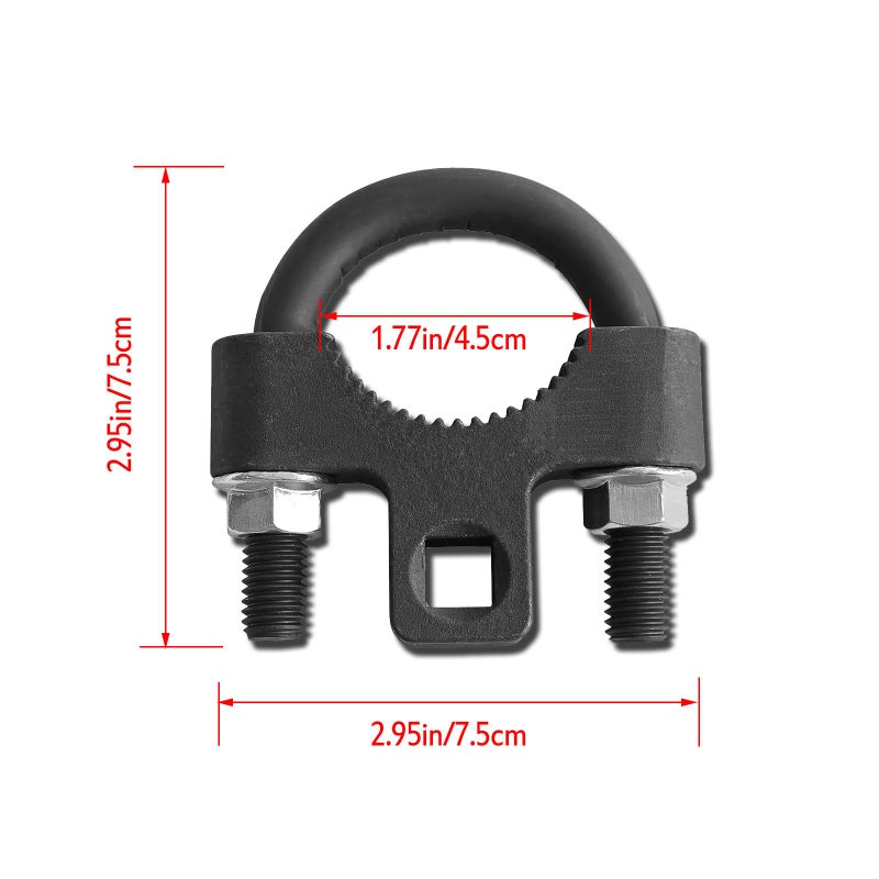 Couslcd Inner Tie Rod Removal Tool,with Non-Slip Teeth for Inner Tie Rod Removal and Installation Inner Tie Rod Tool Inner Tie Rod U-Wrench,3/8" Carbon Steel Inner Low Profile Tool for Car Chassis Rocker - Image 2