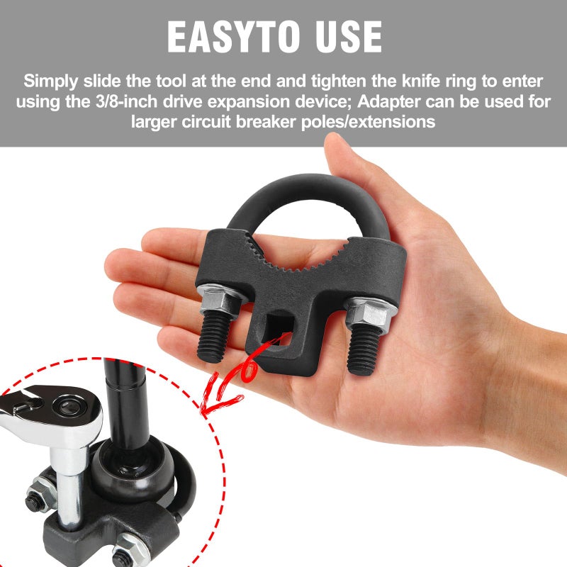 Couslcd Inner Tie Rod Removal Tool,with Non-Slip Teeth for Inner Tie Rod Removal and Installation Inner Tie Rod Tool Inner Tie Rod U-Wrench,3/8" Carbon Steel Inner Low Profile Tool for Car Chassis Rocker - Image 3