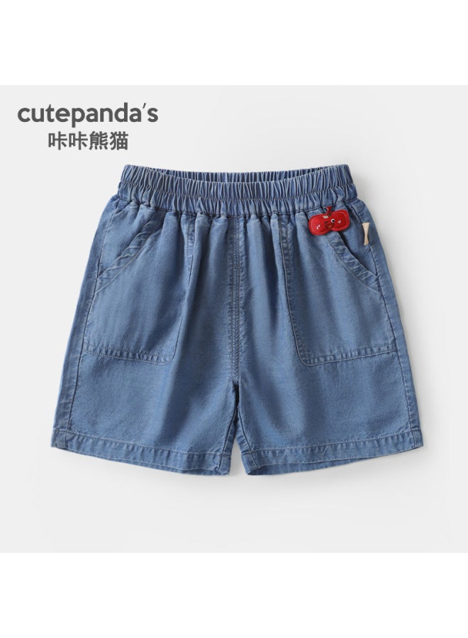 Kids Tencel Denim Shorts – Summer Casual Trendy, Kaka Panda