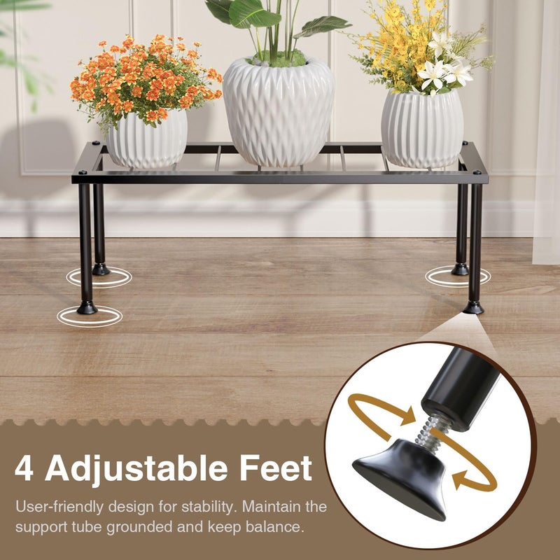 Josmimic 1 Tier Plant Stand: Ladder Plant Holder - Metal Flower Pot Stand - Heavy Duty Flower Rack for Living Room Patio Garden Corner Balcony and Courtyard. - Image 4