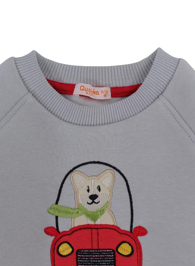 كوكا ملابس أطفال سويت شيرت قطني للأولاد – كلب في سيارة - Image 3