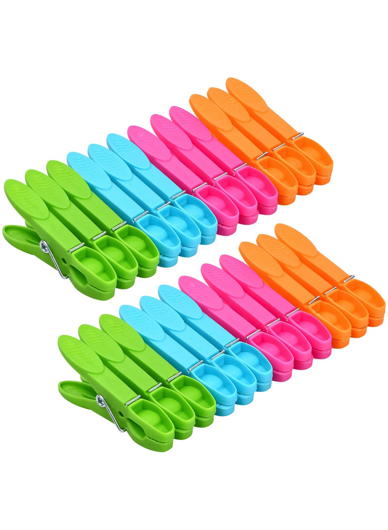Clothespins 48-Pack Colorful Plastic Clothes Clips 7.3 cm, Ideal for Laundry, Sealing Clips  - Image 1