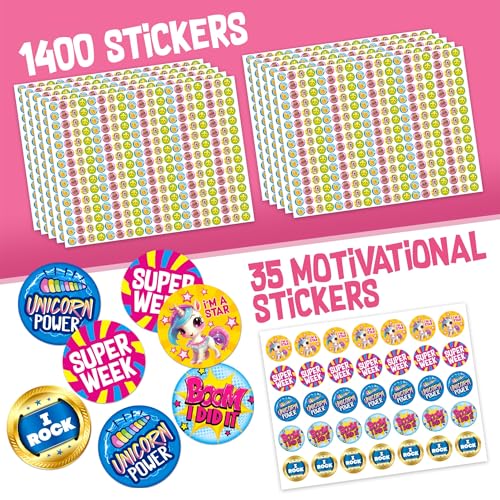 Learn & Climb Behavior Reward System - Pad with 26 Chore Charts for Kids, 1400 Stickers to Motivate Responsibility & Good Habits (Unicorn) - Image 4