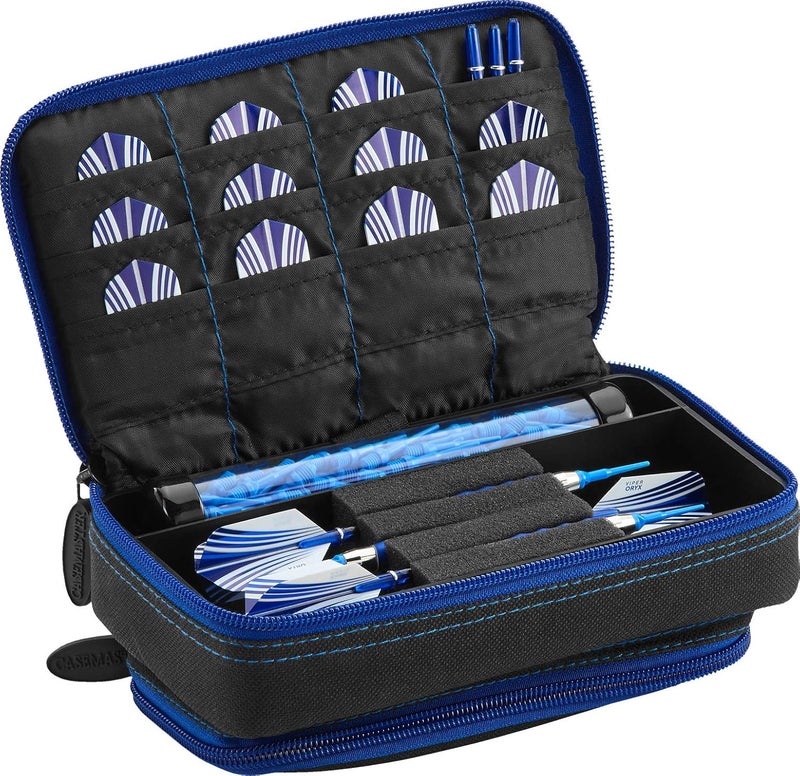 CASEMASTER Plazma Plus, 3 Dart Case for Soft and Steel Tip Darts Features Large Front Mobile Device Pocket, Built-in Storage Tube and Pockets for Flights, Tips, Shafts, and Personal Items - Image 1