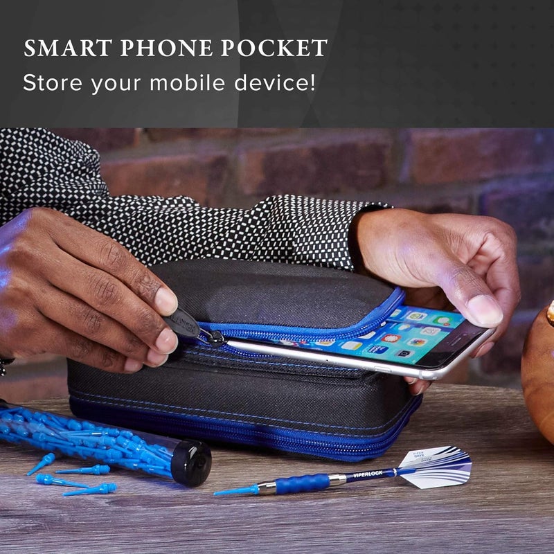 CASEMASTER Plazma Plus, 3 Dart Case for Soft and Steel Tip Darts Features Large Front Mobile Device Pocket, Built-in Storage Tube and Pockets for Flights, Tips, Shafts, and Personal Items - Image 5