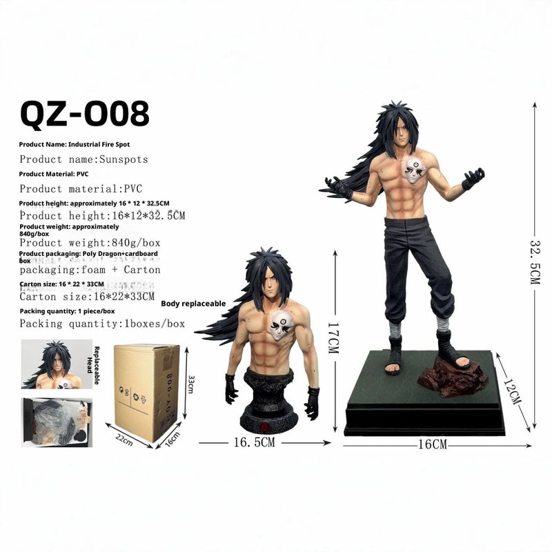 DF Fire Flame Spot Uchiha Madara Bust Statue - Image 2