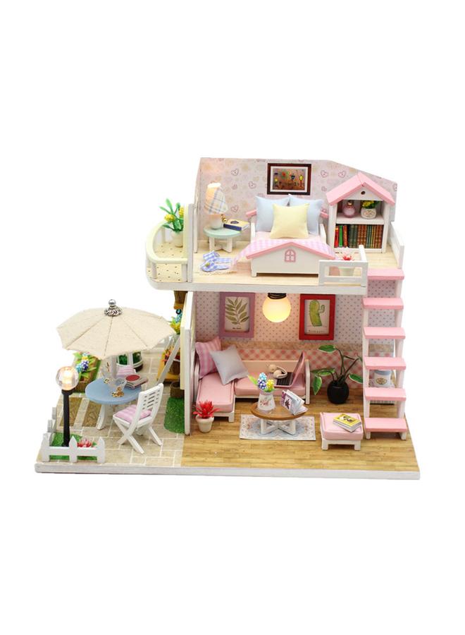 Bluejw DIY Cabin Handmade European-style Assembled House Villa Model Pink Attic Light Blue Coast Creative Women's Birthday Gift - Image 1