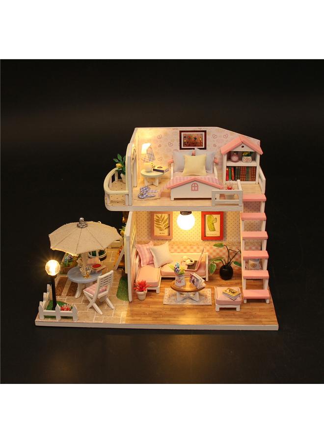 Bluejw DIY Cabin Handmade European-style Assembled House Villa Model Pink Attic Light Blue Coast Creative Women's Birthday Gift - Image 3