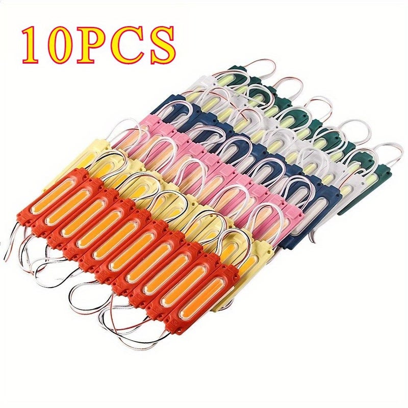 10Pcs 6LED COB 12V Super Bright Green LED Module Truck Side Marker Indicator Warning Light For Bus Lorry Trailer - Image 1