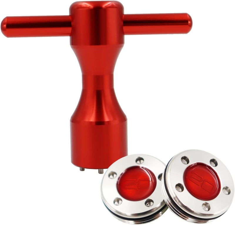 Lezhisnug New 2 x 20g Custom Weights + Red Wrench s Compatible With Titleist Scotty Cameron Putters Weights, Golf Putter Weights, Red - Image 1