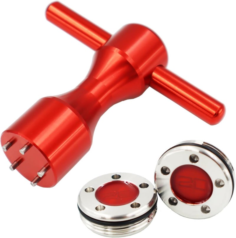 Lezhisnug New 2 x 20g Custom Weights + Red Wrench s Compatible With Titleist Scotty Cameron Putters Weights, Golf Putter Weights, Red - Image 2