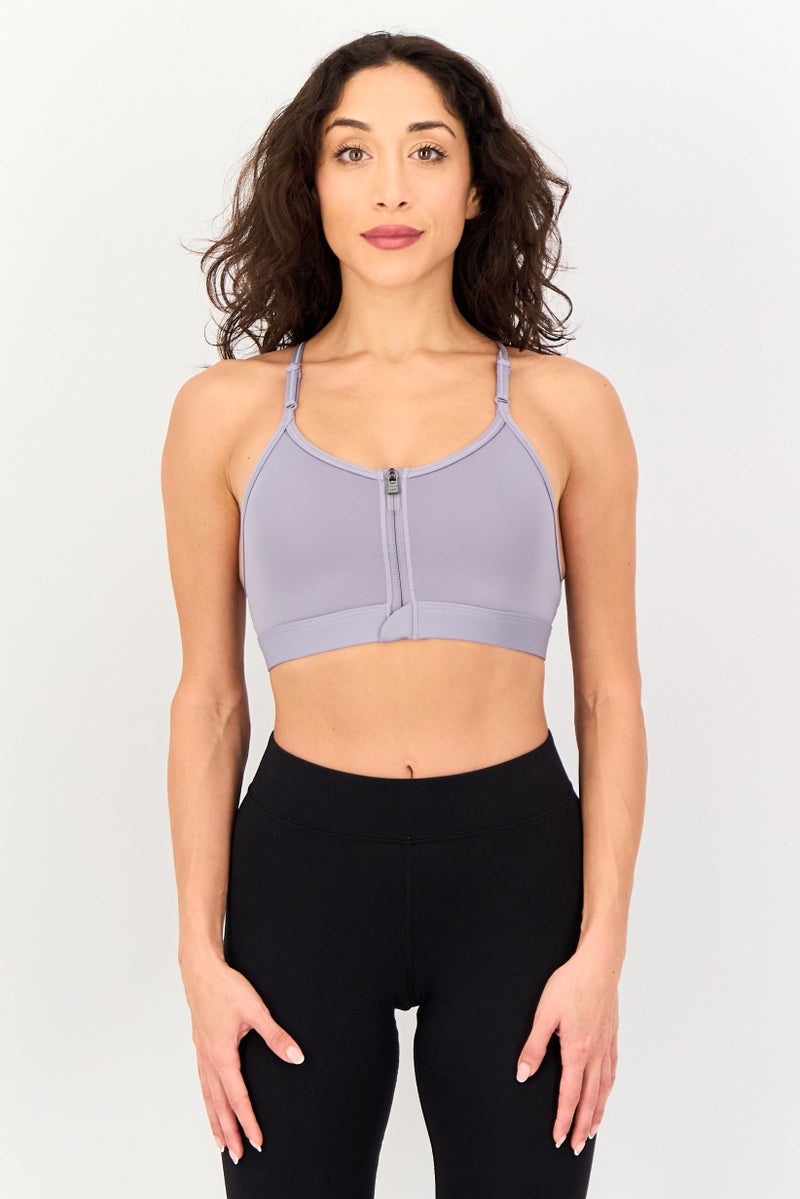 Nike Women Brand Logo Padded Training Sports Bra, Lavender - Image 1