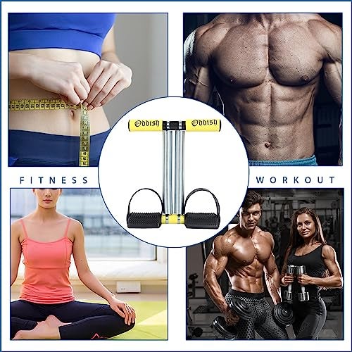 SUREFIT Double Spring Tummy Trimmer Heavy Duty With Comfortable Foam Grip Handle Full Body Workout Abdominal Exerciser Yellow/Black Standard Size - Image 5
