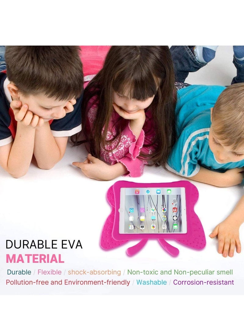 ELTRAZONE iPad 10.2 Case for Kids, iPad 8th 2020 Case, 3D Cute Cartoon Butterfly Cover Non-Toxic EVA Foam Wings Kickstand Kid-Proof Shockproof Bumper Girl Boy Gift for Apple iPad 7 8 Gen 10.2'' - Rose - Image 2