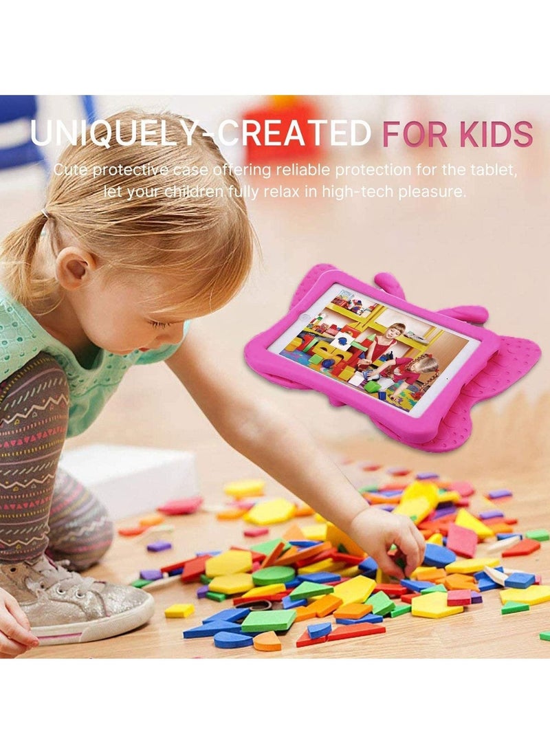 ELTRAZONE iPad 10.2 Case for Kids, iPad 8th 2020 Case, 3D Cute Cartoon Butterfly Cover Non-Toxic EVA Foam Wings Kickstand Kid-Proof Shockproof Bumper Girl Boy Gift for Apple iPad 7 8 Gen 10.2'' - Rose - Image 3