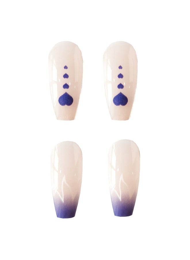Goolsky Klein Blue Flame Heart Press-on Nails - Bold Fashion Statement for Special Occasions & Edgy Outfits - Image 2