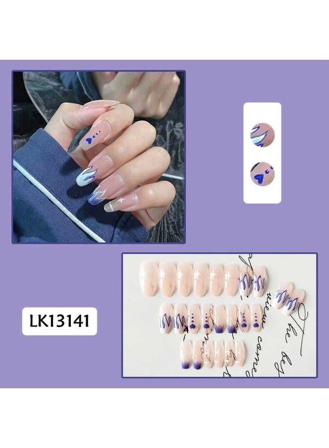 Goolsky Klein Blue Flame Heart Press-on Nails - Bold Fashion Statement for Special Occasions & Edgy Outfits - Image 3