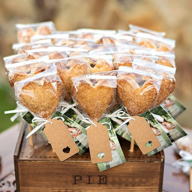 g2plus 100PCS Blank Gift Tags with String, Kraft Paper Hangtags, Hollow Heart Gift Tags, Wedding Favors Tags for Valentine's, Thanksgiving, Christmas - Image 5