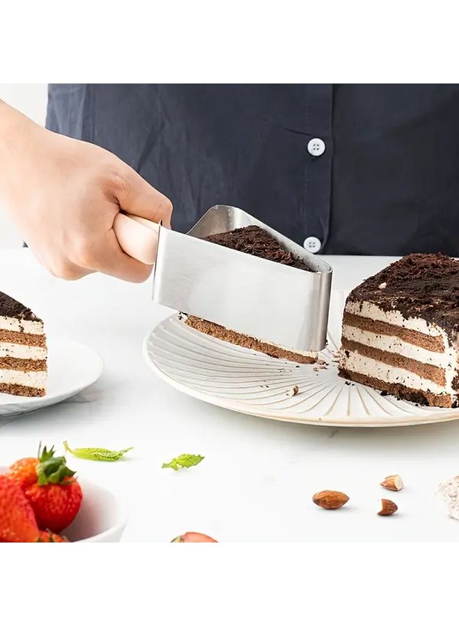 Pink Stainless Steel Cake Slicer And Pie Server With Ergonomic Handle - Image 4