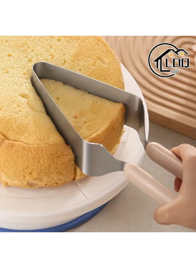 Pink Stainless Steel Cake Slicer And Pie Server With Ergonomic Handle - Image 1