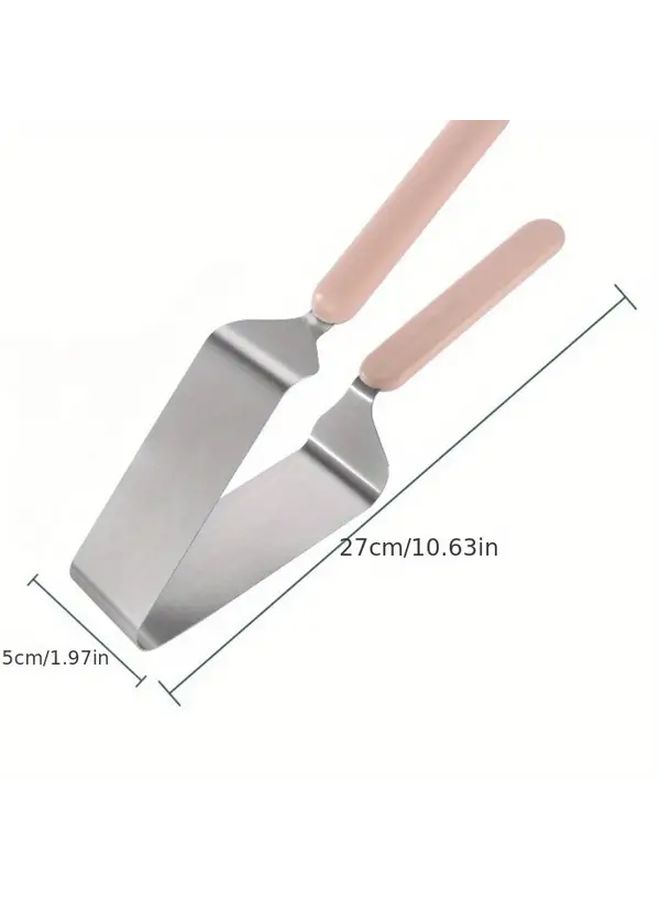 Pink Stainless Steel Cake Slicer And Pie Server With Ergonomic Handle - Image 3