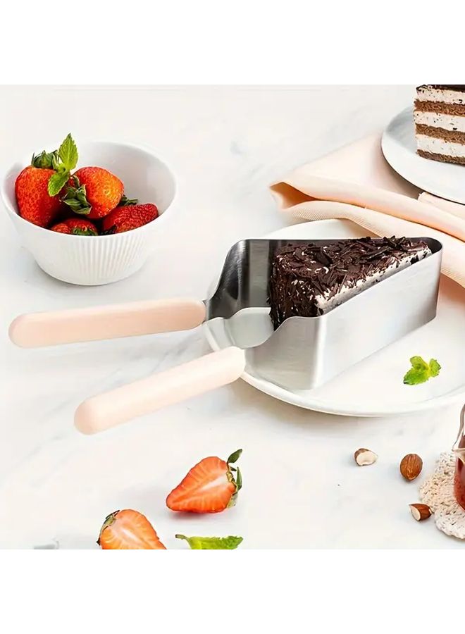 Pink Stainless Steel Cake Slicer And Pie Server With Ergonomic Handle - Image 2