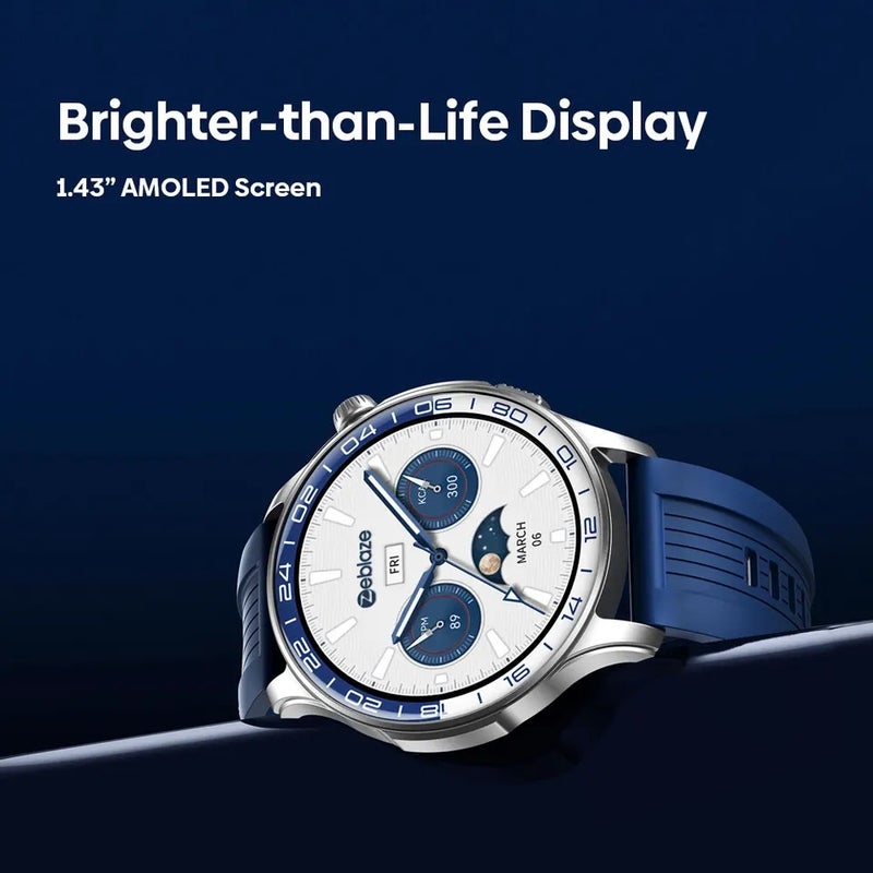 زيبليز ساعة ذكية Zeblaze Btalk 4 Pro Voice Calling Smart Watch 1.43''AMOLED Display Screen Heart Rate Fitness & Wellness Smartwatch For Men, Black - Image 3