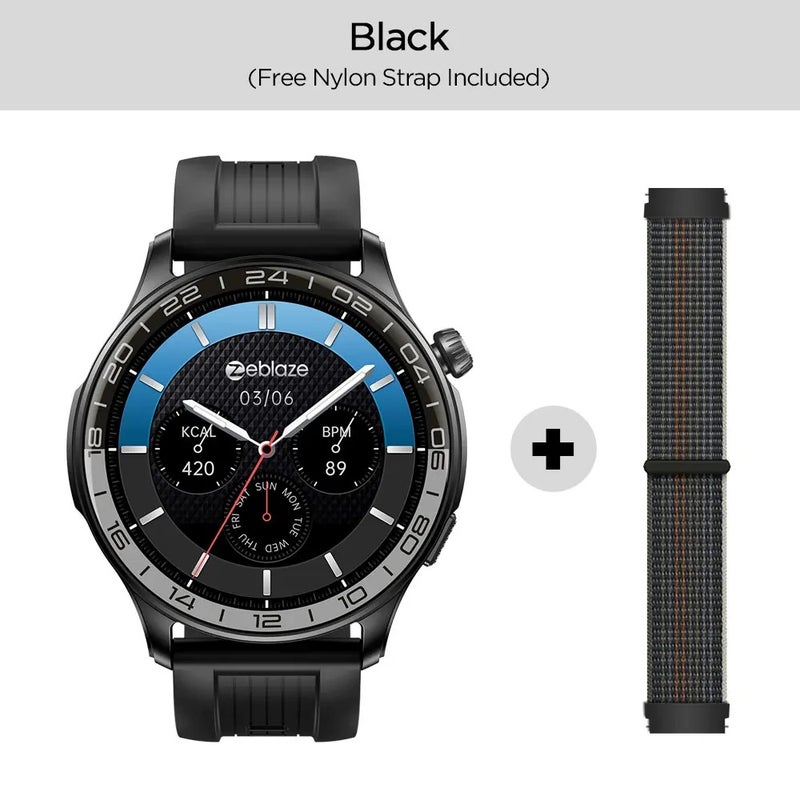زيبليز ساعة ذكية Zeblaze Btalk 4 Pro Voice Calling Smart Watch 1.43''AMOLED Display Screen Heart Rate Fitness & Wellness Smartwatch For Men, Black - Image 1