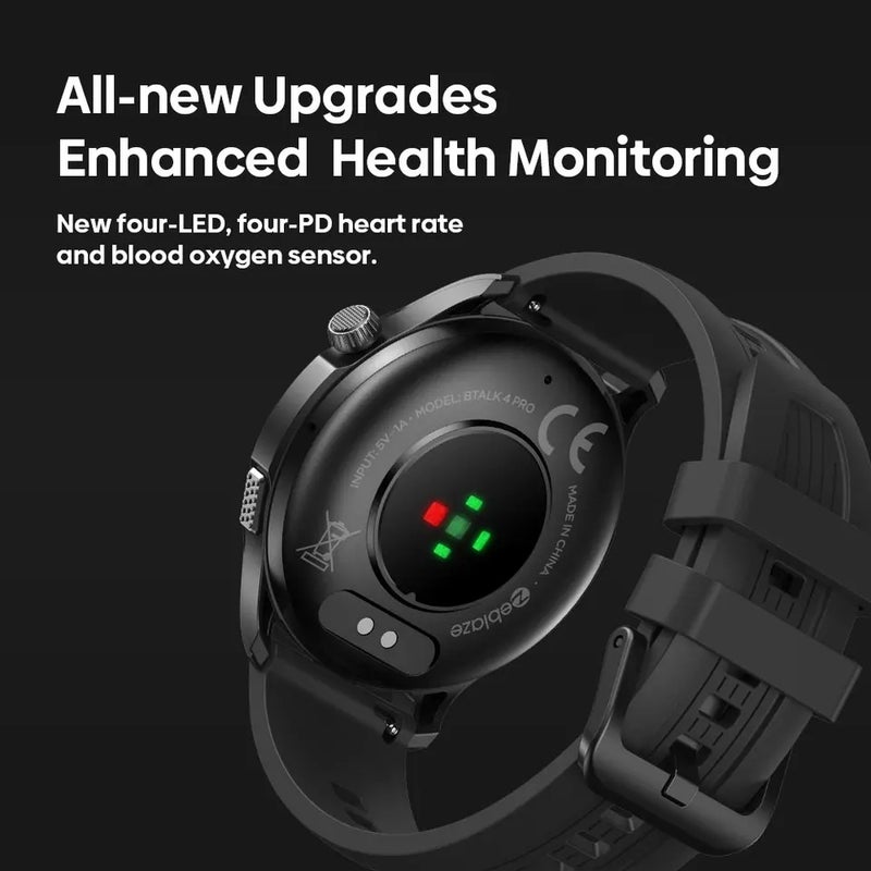 زيبليز ساعة ذكية Zeblaze Btalk 4 Pro Voice Calling Smart Watch 1.43''AMOLED Display Screen Heart Rate Fitness & Wellness Smartwatch For Men, Black - Image 4
