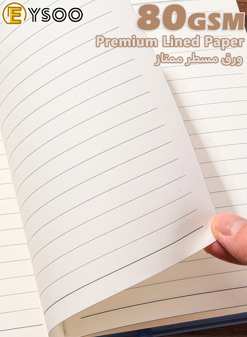 EYSOO A5 Lined Journal Notebook 200 Pages 80 GSM Journal Ruled Notebook for Office Home Business School Writing Note Taking (Brown) - Image 4
