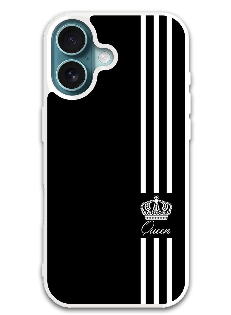 Theodor Protective Case Cover For APPLE IPHONE 16 Queen Crown (White Bumper) - Image 1