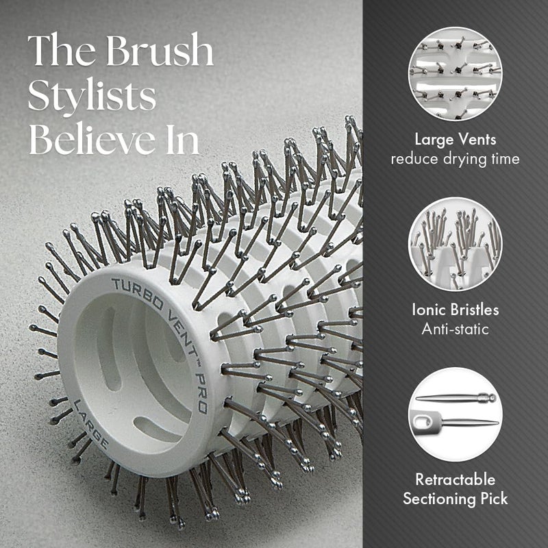 Olivia Garden Ceramic and Ion Turbo Vent Pro Hair Brush CITVPRO-MD (Medium 2 1/2") - Image 4