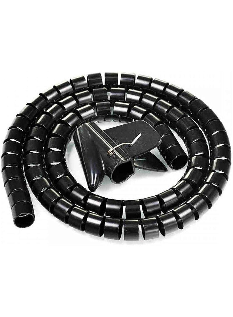 AKSONZ Cable Zipper Cord Organizer for Wire Management Flexible Sleeve for TV Computer Office Setup (Black) - Image 1
