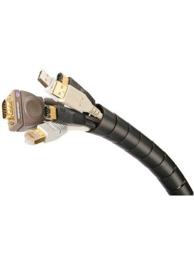 AKSONZ Cable Zipper Cord Organizer for Wire Management Flexible Sleeve for TV Computer Office Setup (Black) - Image 2
