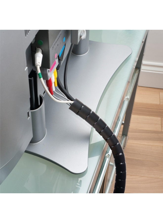 AKSONZ Cable Zipper Cord Organizer for Wire Management Flexible Sleeve for TV Computer Office Setup (Black) - Image 4