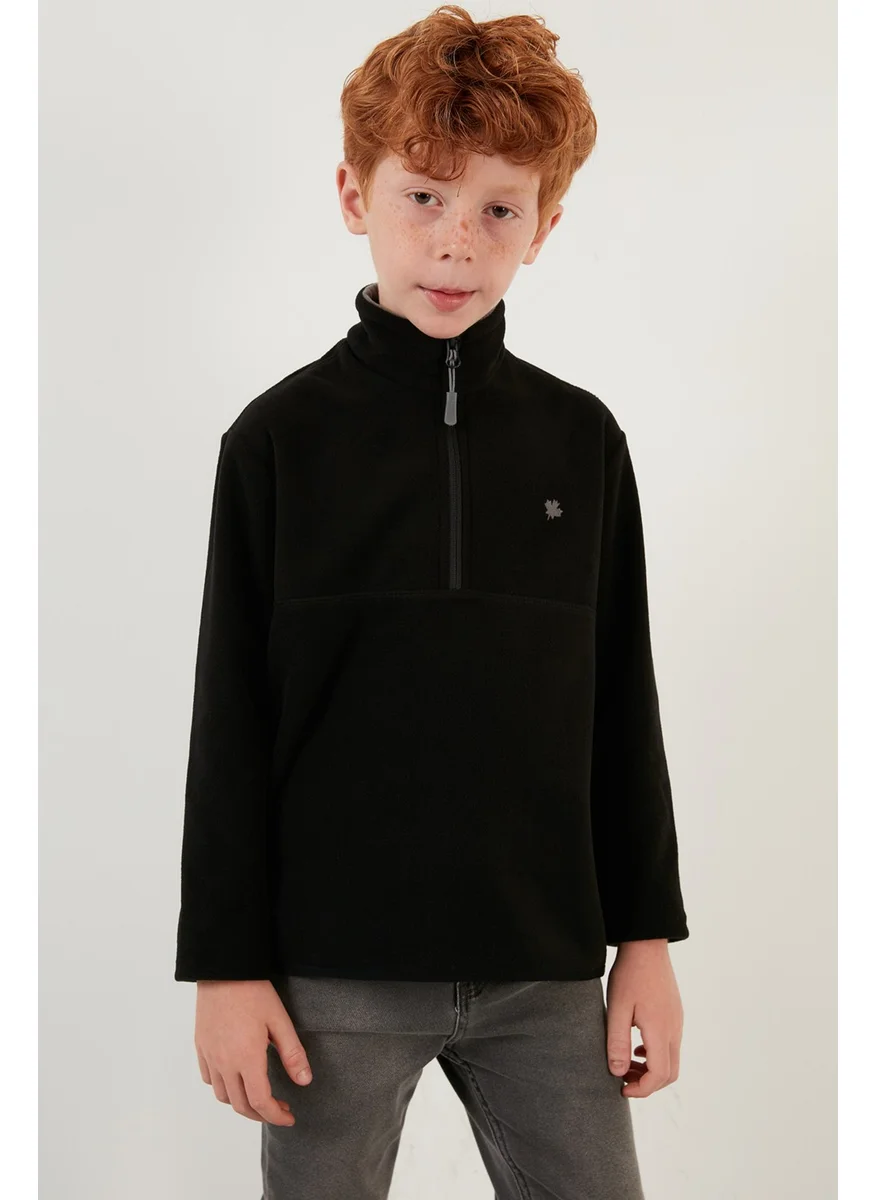 Lela Soft Textured Zippered Stand Collar Winter Fleece Unisex Children's Fleece 5905002