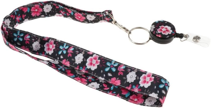 klarako Fashion Fabric Lanyard for ID Card Badge with Reel Retractable Clip  Printed Lanyard for Keys, Cell Phone Holder for Women & Girls  13 - Image 4