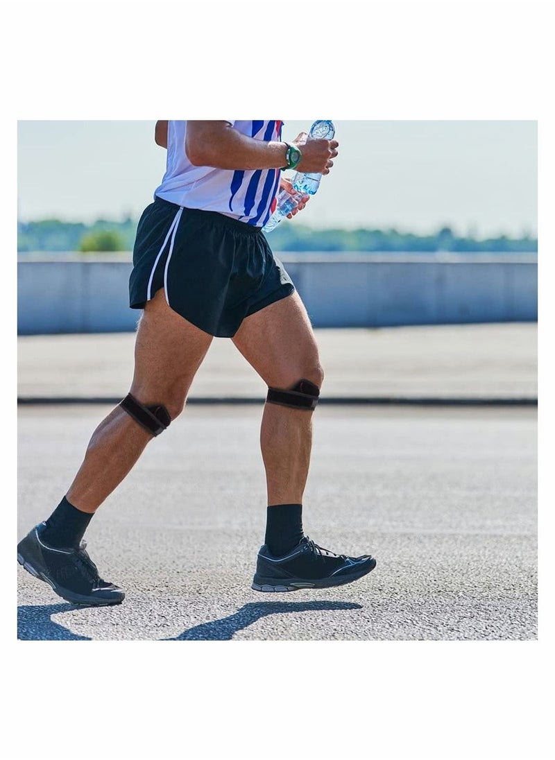 Generic - 4 Pcs Patella Tendon Knee Strap Knee Pain Relief Support Brace Patella Band Patella Knee Strap for Hiking Soccer Basketball Running Jumpers Knee Tennis Tendonitis Volleyball Squats - Image 1