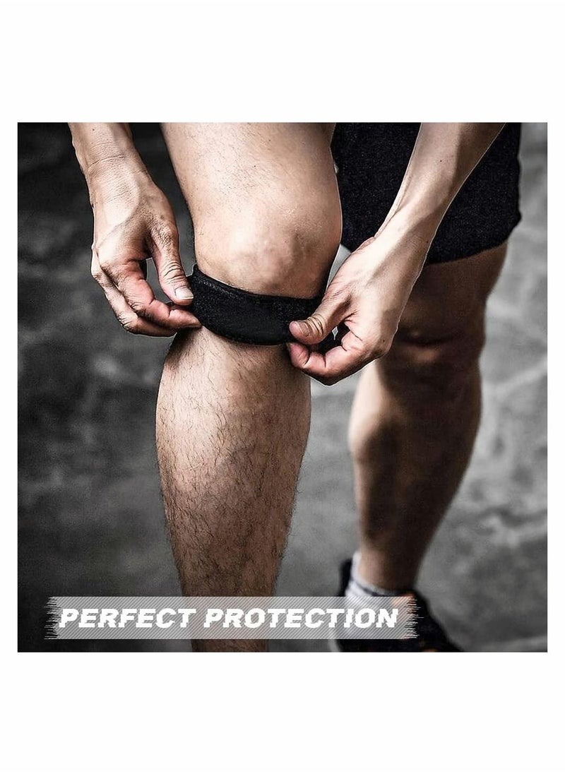 Generic - 4 Pcs Patella Tendon Knee Strap Knee Pain Relief Support Brace Patella Band Patella Knee Strap for Hiking Soccer Basketball Running Jumpers Knee Tennis Tendonitis Volleyball Squats - Image 1