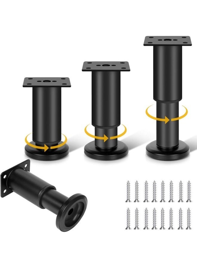 Bukela 4 Piece Adjustable Height Bed Frame Center Support Legs, Heavy Duty Bed Replacement Legs, Metal Furniture Legs for Bed, Sofa, Cabinet, etc (80-120mm) - Image 1