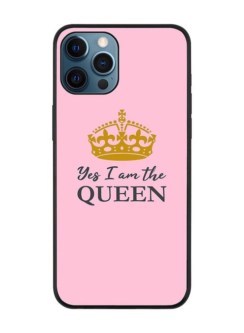 Rugged Black edge case for Apple iPhone 12 Pro Max Slim fit Soft Case Flexible Rubber Edges Anti Drop TPU Gel Thin Cover - Yes I'm the Queen
