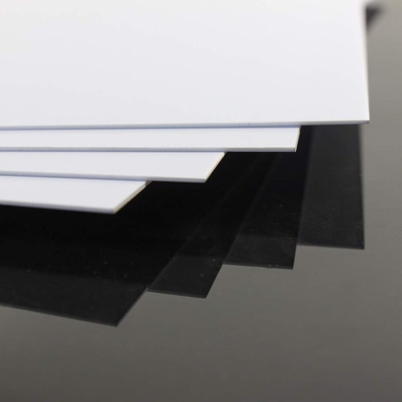 Evemodel ABS0910 4pcs 1mm Thickness 200mm x 250mm White Polystyrene Sheets 9.84'' x 7.87'' x 0.04'' ABS Styrene Sheets for Model Train Layout New (1mm) - Image 1